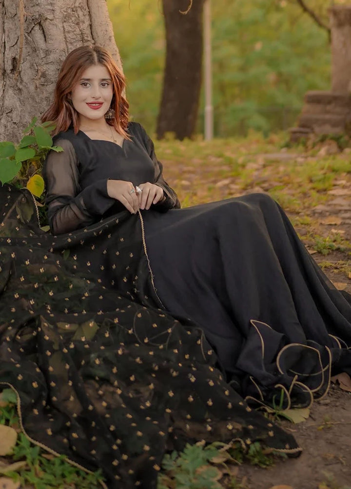 ZEB Pret Embroidered Chiffon 2 Piece Suit Noor E Siyah