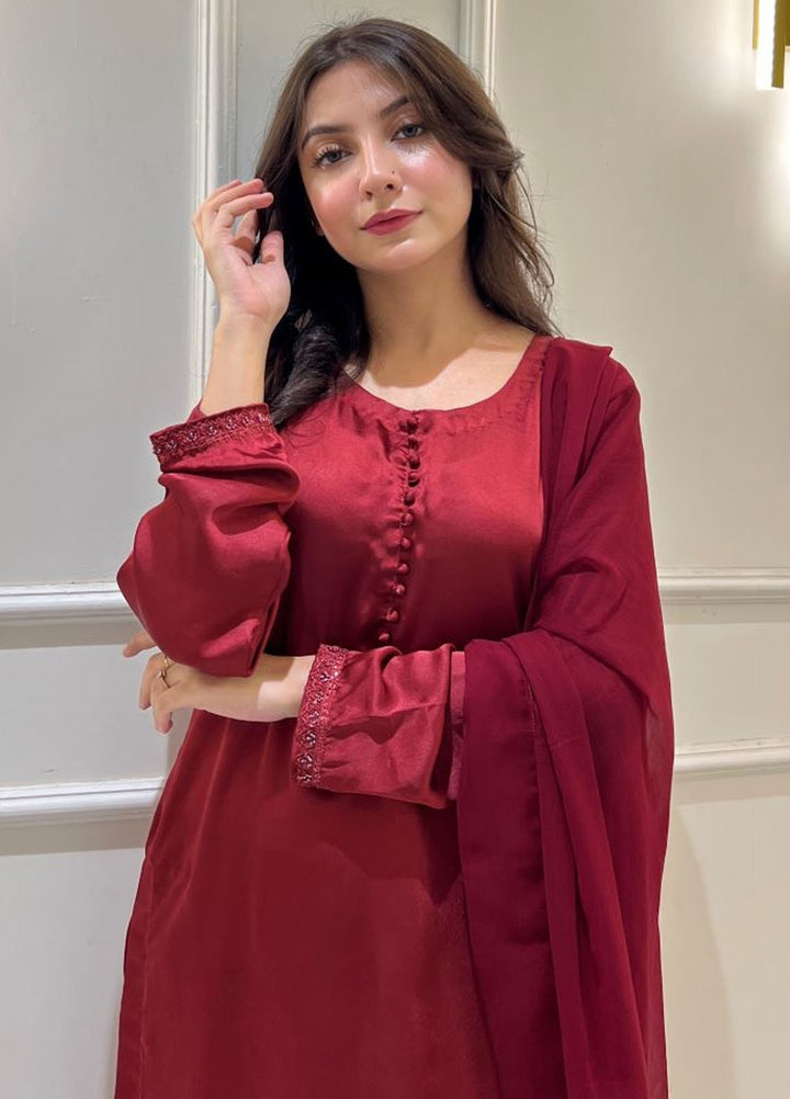 Zeb Pret Embroidered dull silk 3 Piece Suit Suroor