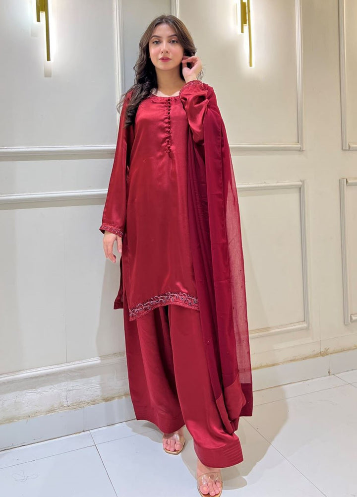 Zeb Pret Embroidered dull silk 3 Piece Suit Suroor