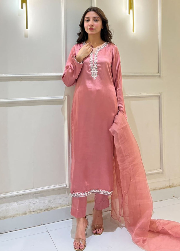 Zeb Pret Embroidered dull silk 3 Piece Suit Tehzeeb