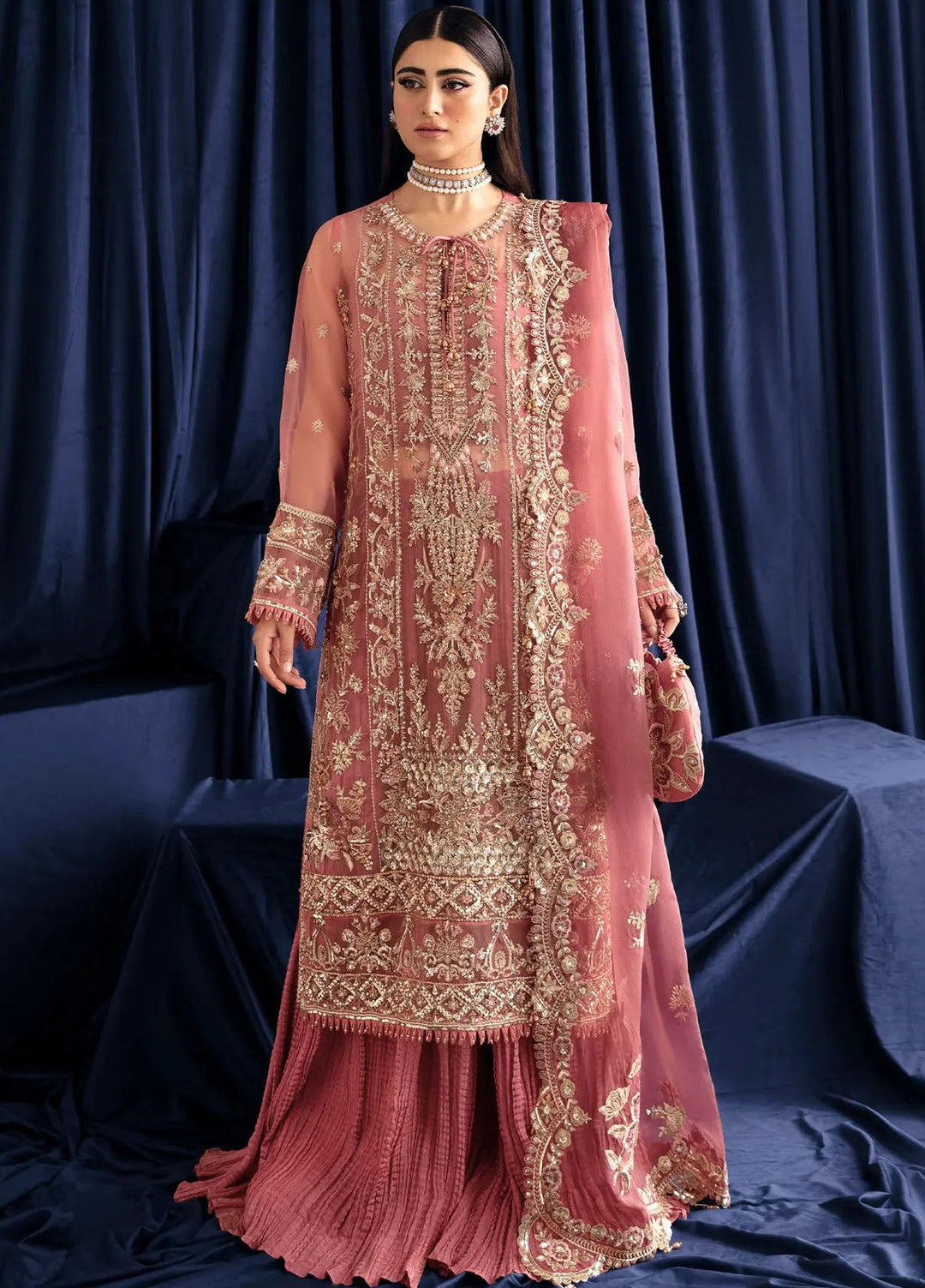 Zebaish by Fabiha Fatima Pret Embroidered Organza 3 Piece Suit Mehak