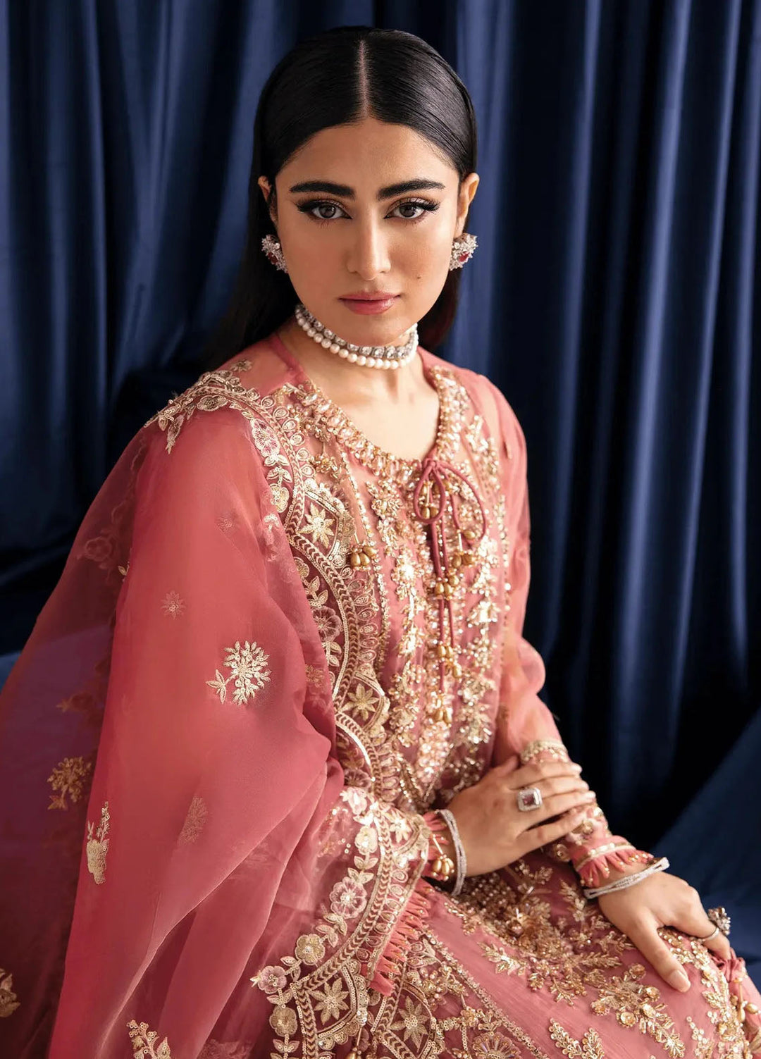 Zebaish by Fabiha Fatima Pret Embroidered Organza 3 Piece Suit Mehak