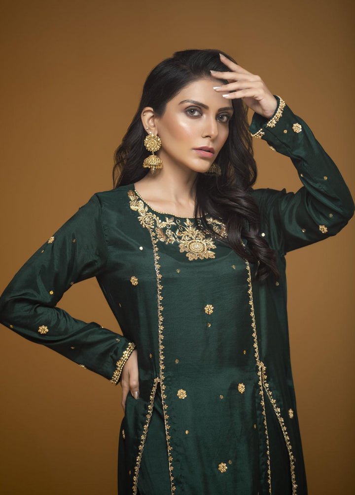 Zebaqi Luxury Pret  Cotton Silk 3 Piece Suit AKHDAR