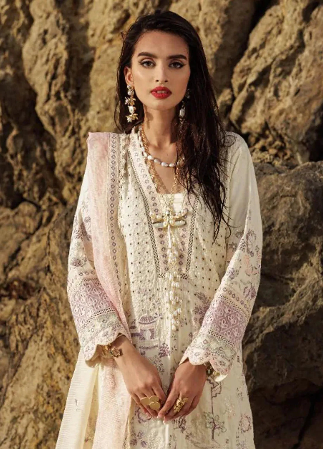 Zebtan Embroidered Lawn Suit Unstitched 3 Piece ZBT24L ZL-01 - Summer Collection