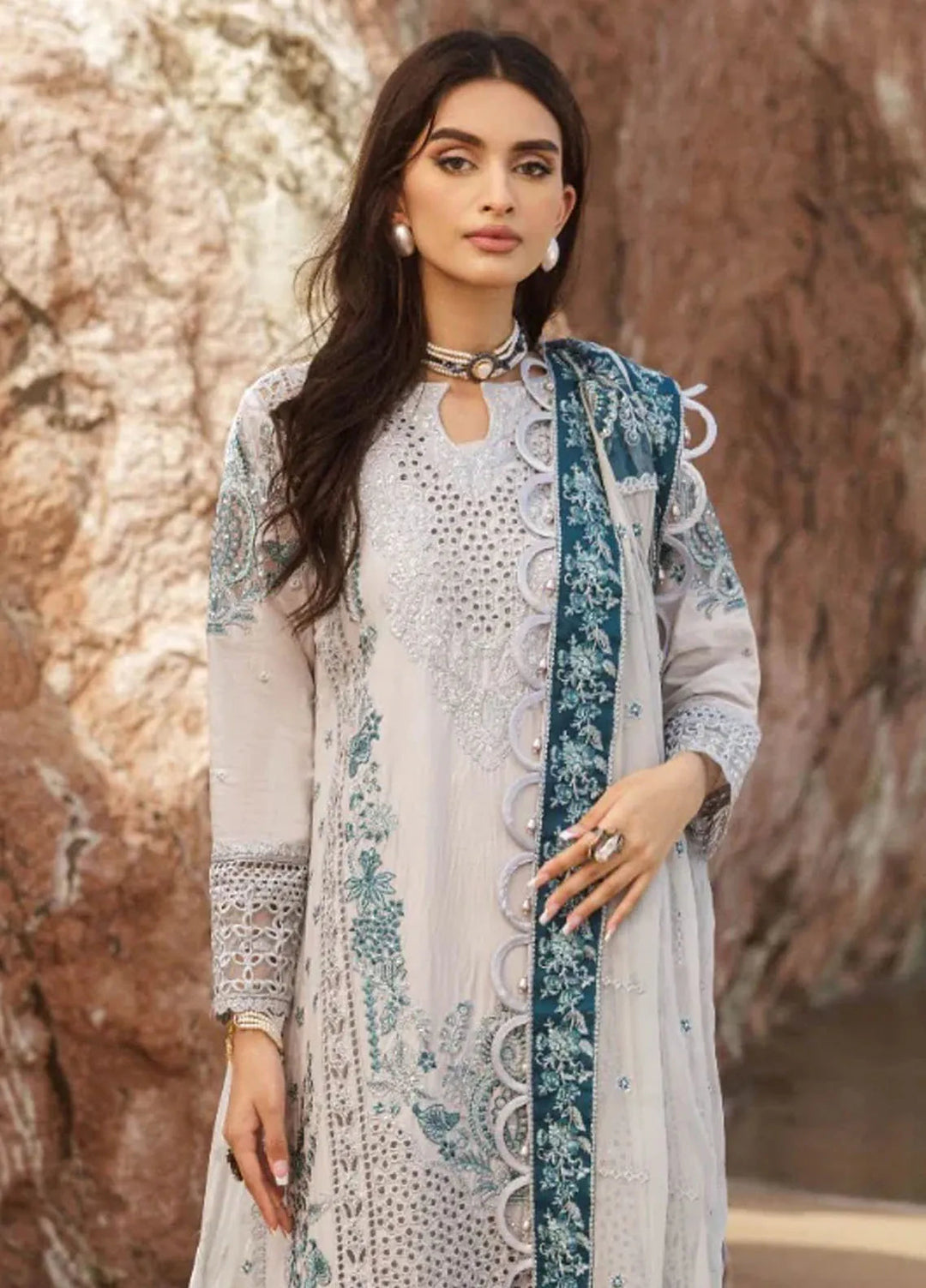 Zebtan Embroidered Lawn Suit Unstitched 3 Piece ZBT24L ZL-03 - Summer Collection