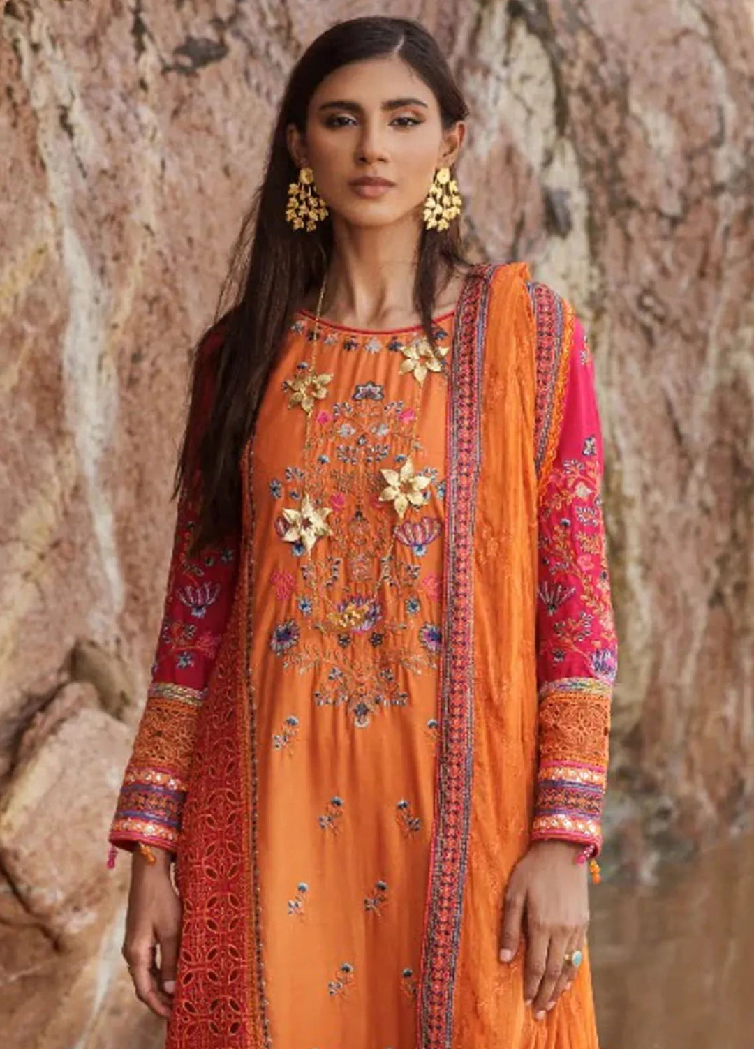 Zebtan Embroidered Lawn Suit Unstitched 3 Piece ZBT24L ZL-05 - Summer Collection