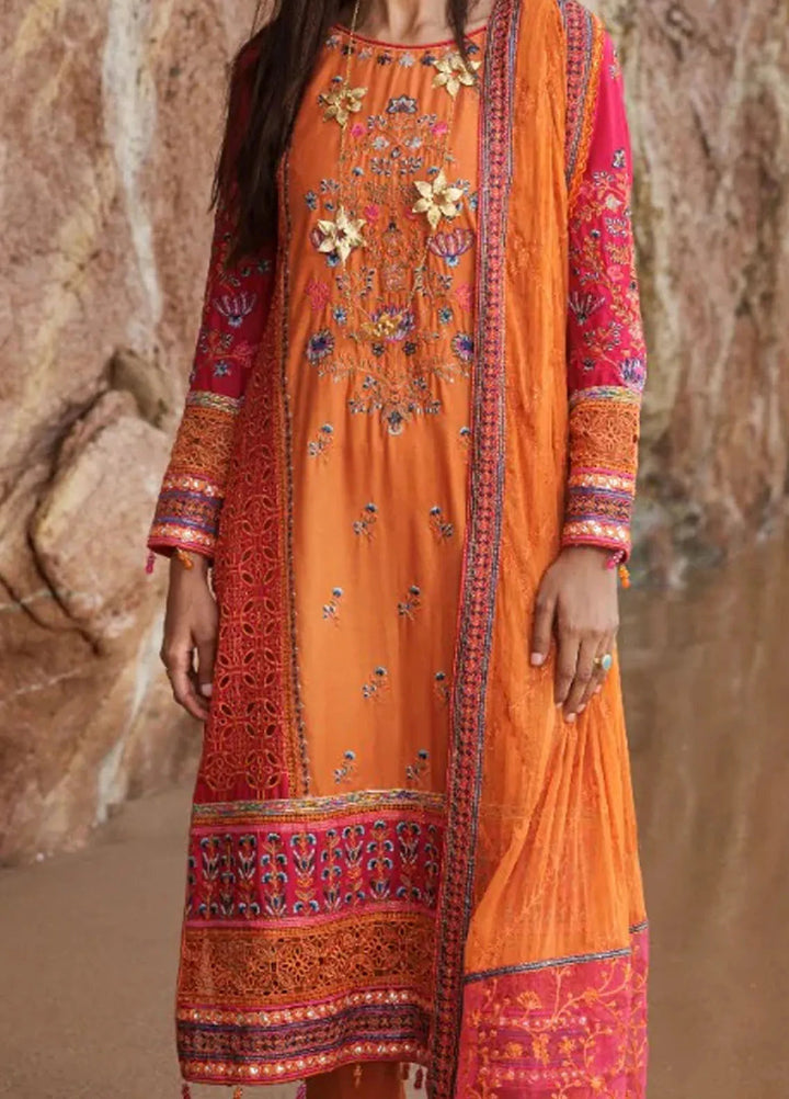 Zebtan Embroidered Lawn Suit Unstitched 3 Piece ZBT24L ZL-05 - Summer Collection