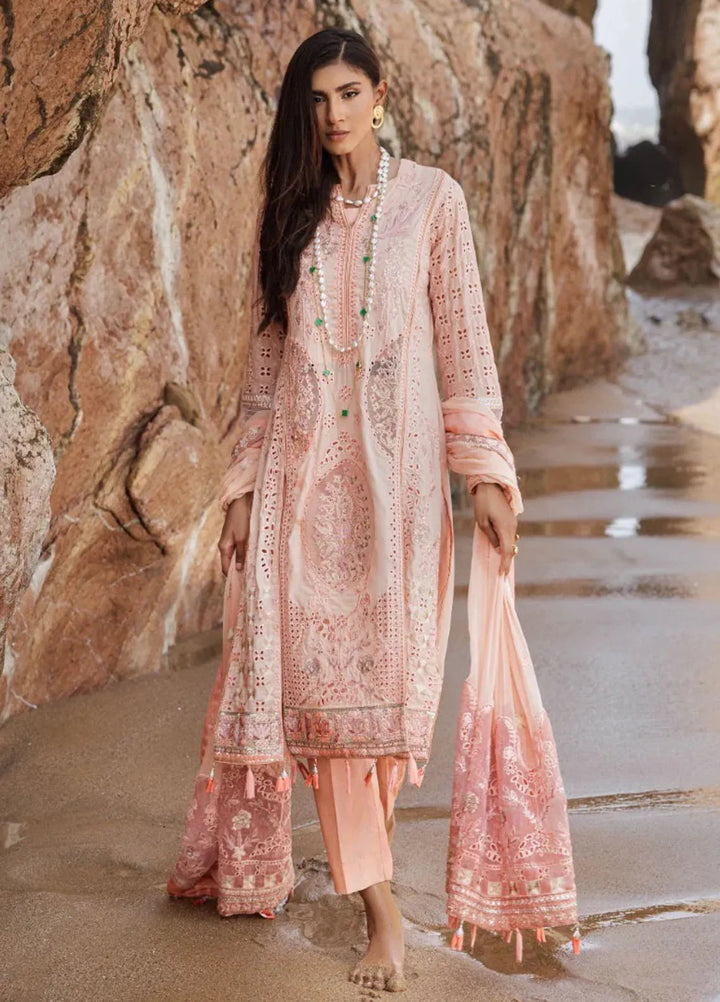 Zebtan Embroidered Lawn Suit Unstitched 3 Piece ZBT24L ZL-07 - Summer Collection
