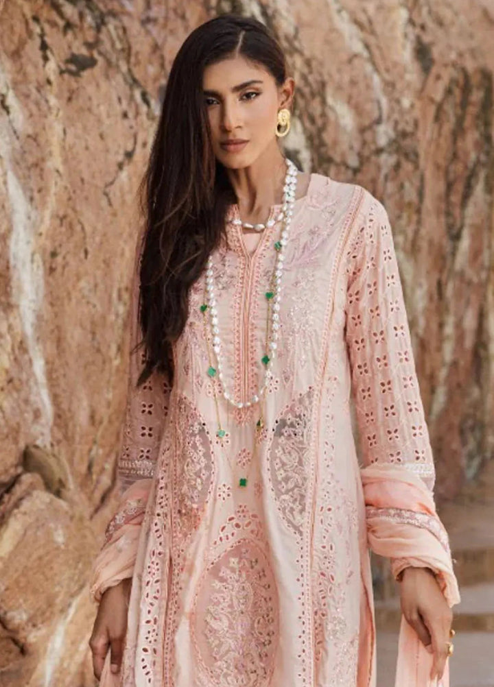 Zebtan Embroidered Lawn Suit Unstitched 3 Piece ZBT24L ZL-07 - Summer Collection
