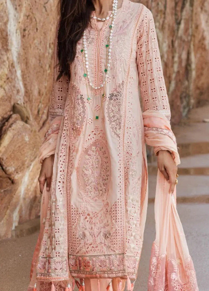 Zebtan Embroidered Lawn Suit Unstitched 3 Piece ZBT24L ZL-07 - Summer Collection