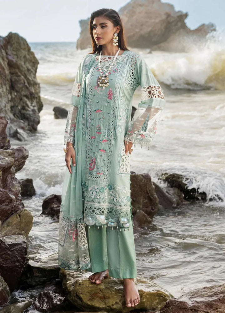 Zebtan Embroidered Lawn Suit Unstitched 3 Piece ZBT24L ZL-08 - Summer Collection