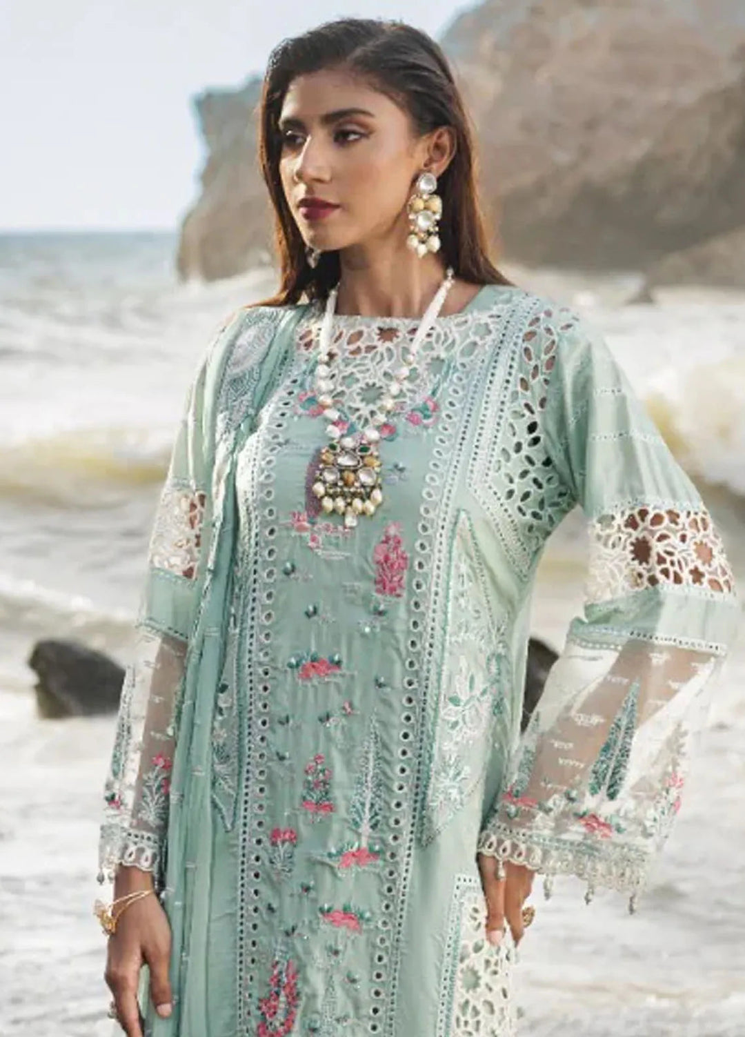 Zebtan Embroidered Lawn Suit Unstitched 3 Piece ZBT24L ZL-08 - Summer Collection