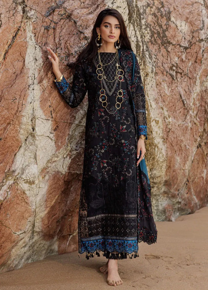 Zebtan Embroidered Lawn Suit Unstitched 3 Piece ZBT24L ZL-09 - Summer Collection