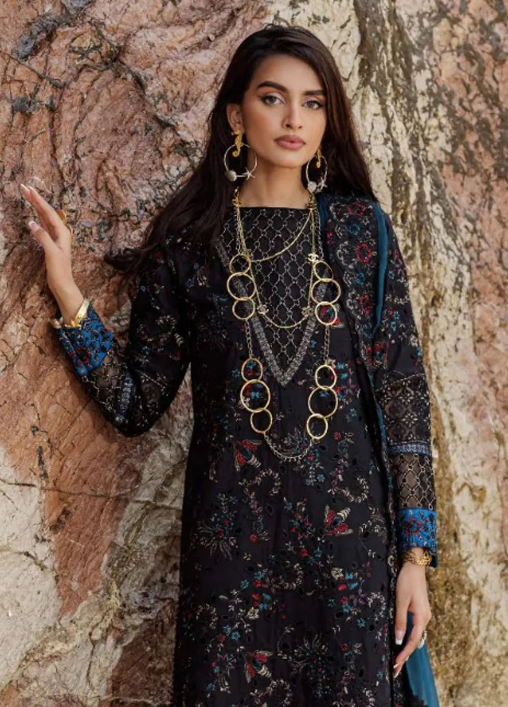Zebtan Embroidered Lawn Suit Unstitched 3 Piece ZBT24L ZL-09 - Summer Collection