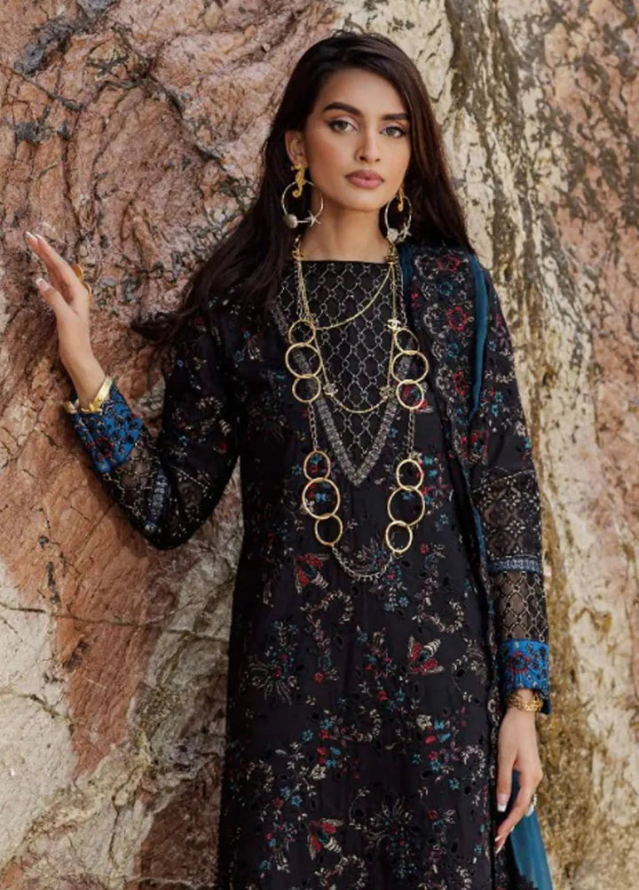 Zebtan Embroidered Lawn Suit Unstitched 3 Piece ZBT24L ZL-09 - Summer Collection
