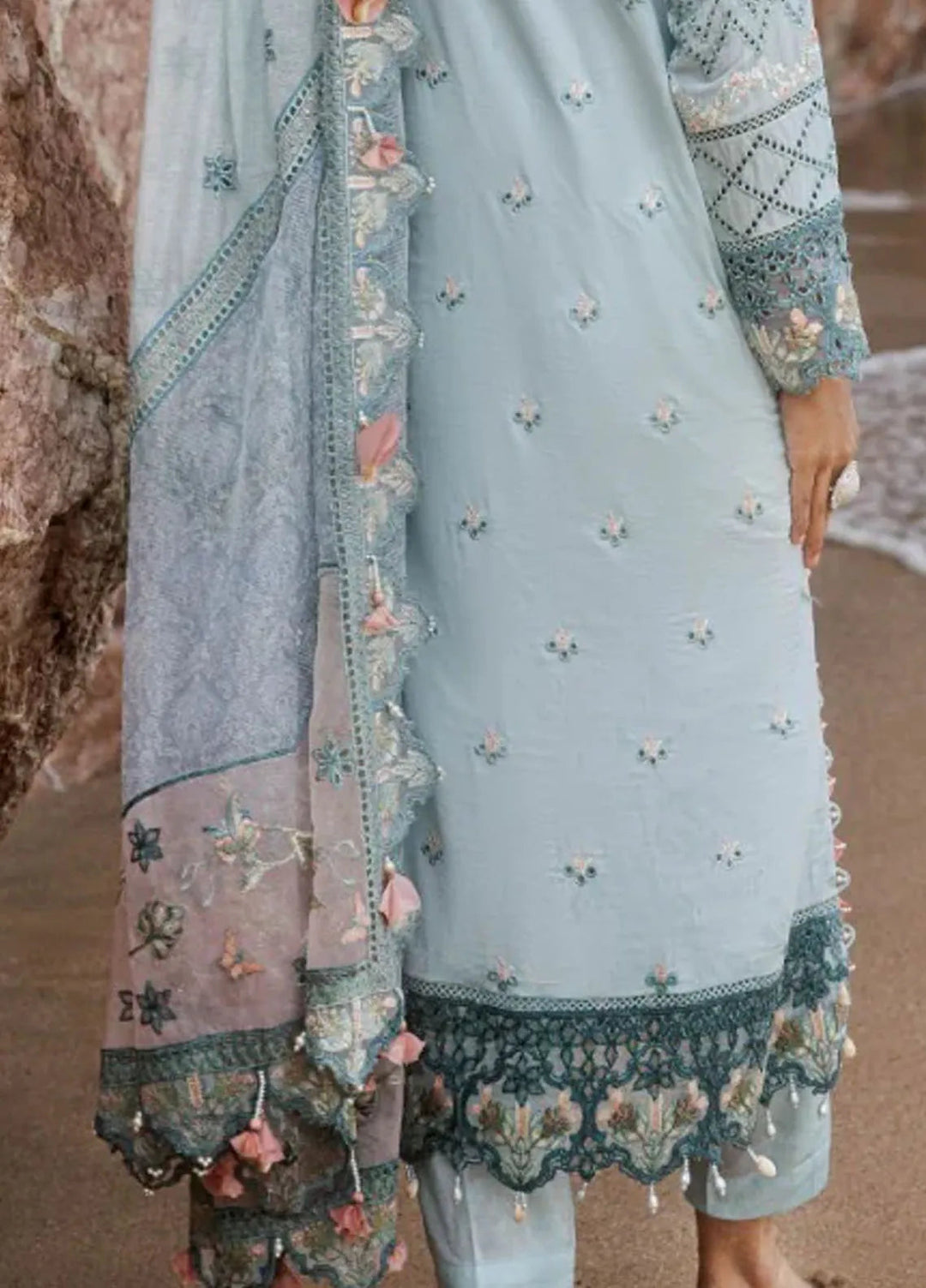 Zebtan Embroidered Lawn Suit Unstitched 3 Piece ZBT24L ZL-10 - Summer Collection