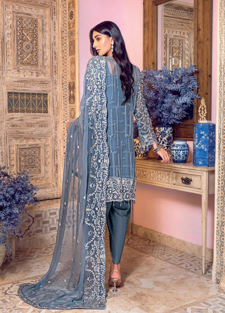 Zebtan Embroidered Chiffon Suits Unstitched 3 Piece ZBT21BZ ZQ-01 - Luxury Bridal Collection