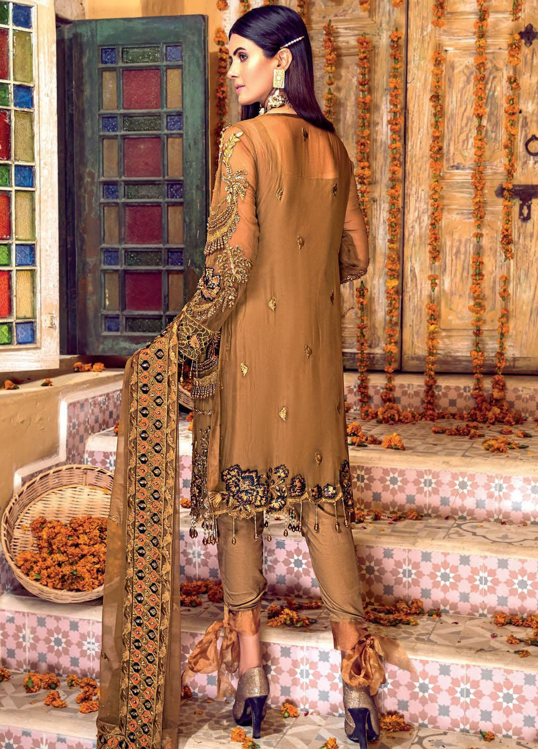 Zebtan Embroidered Chiffon Suits Unstitched 3 Piece ZBT21BZ ZQ-02 - Luxury Bridal Collection
