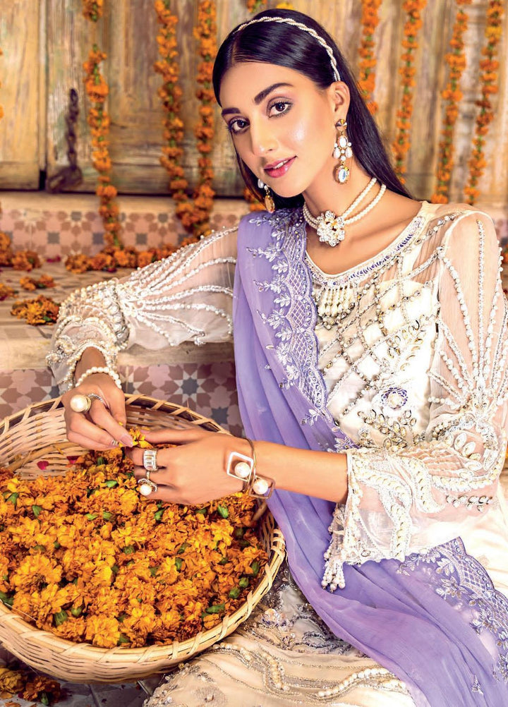 Zebtan Embroidered Chiffon Suits Unstitched 3 Piece ZBT21BZ ZQ-03 - Luxury Bridal Collection