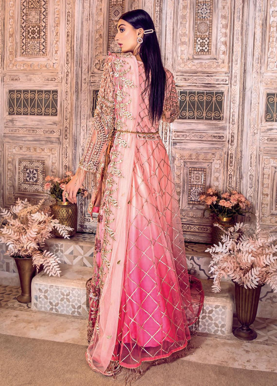 Zebtan Embroidered Net Suits Unstitched 3 Piece ZBT21BZ ZQ-08 - Luxury Bridal Collection