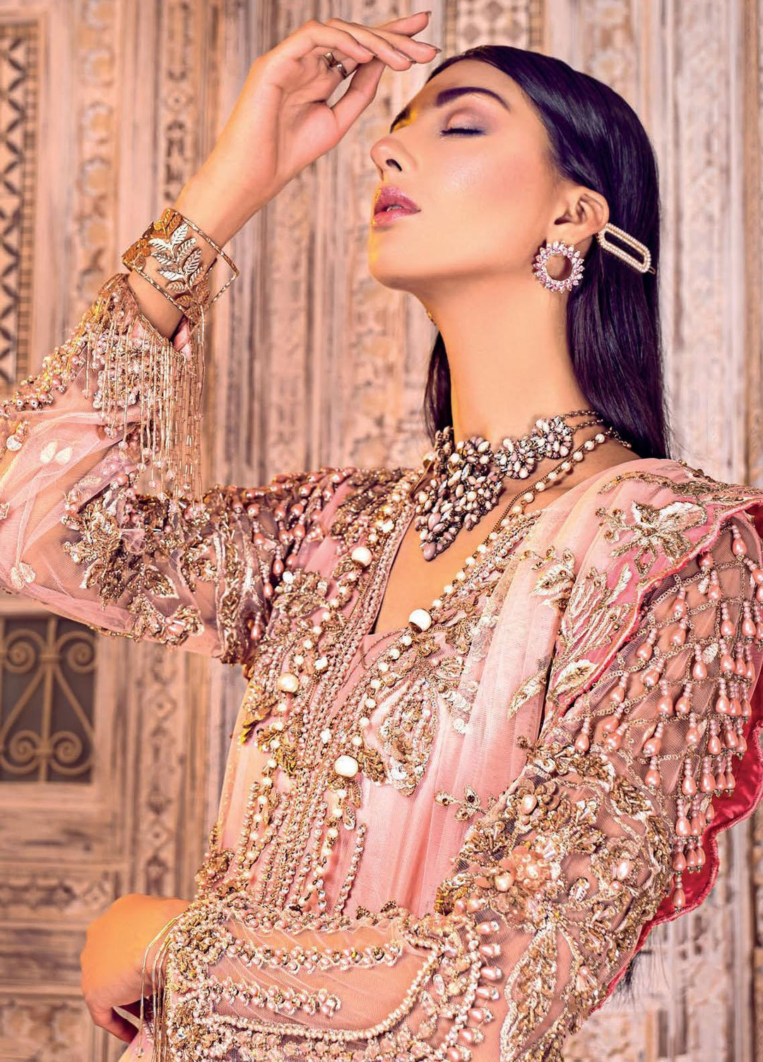 Zebtan Embroidered Net Suits Unstitched 3 Piece ZBT21BZ ZQ-08 - Luxury Bridal Collection