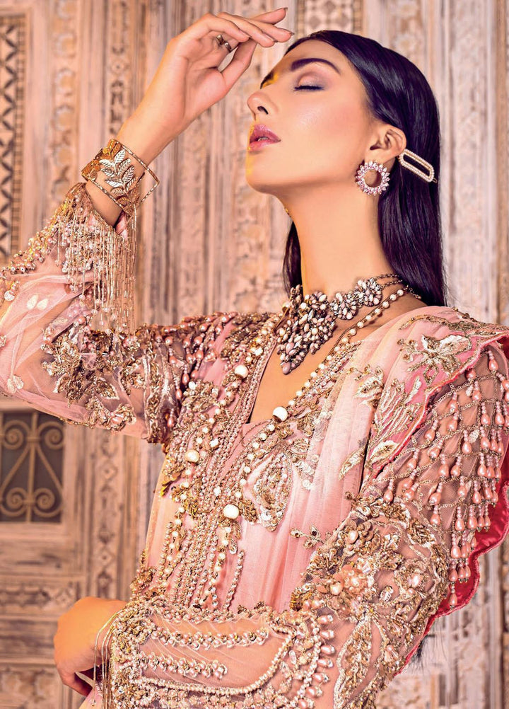 Zebtan Embroidered Net Suits Unstitched 3 Piece ZBT21BZ ZQ-08 - Luxury Bridal Collection