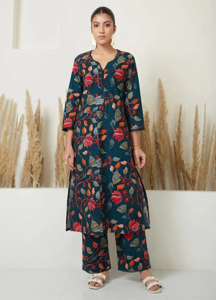 Zeek Store Pret Printed Crepe 2 Piece Suit D028