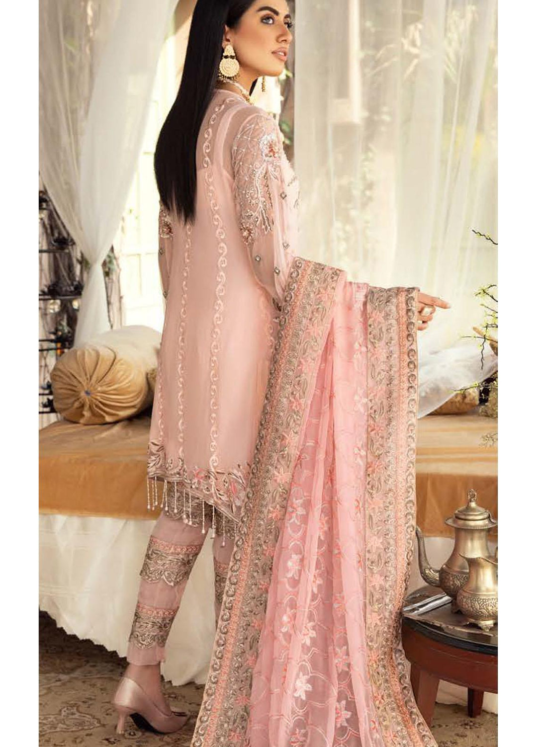 Zeenat by Zebtan Embroidered Chiffon Suits Unstitched 3 Piece ZBT21-C8 ZN-02 - Luxury Collection