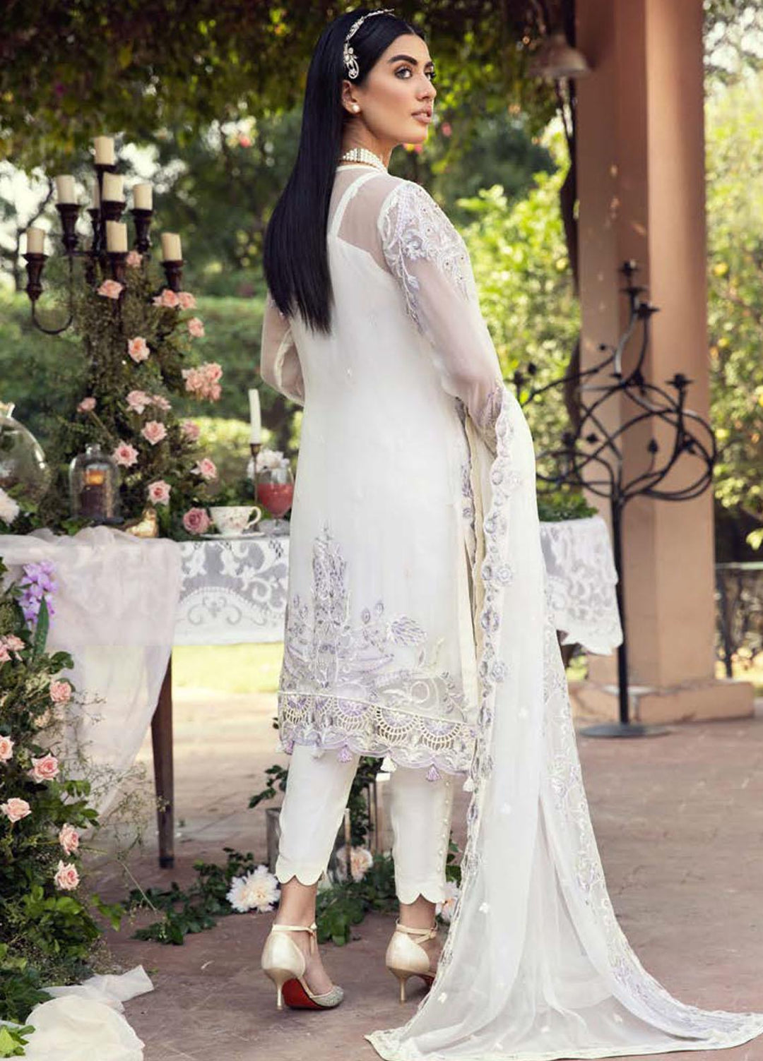 Zeenat by Zebtan Embroidered Chiffon Suits Unstitched 3 Piece ZBT21-C8 ZN-03 - Luxury Collection