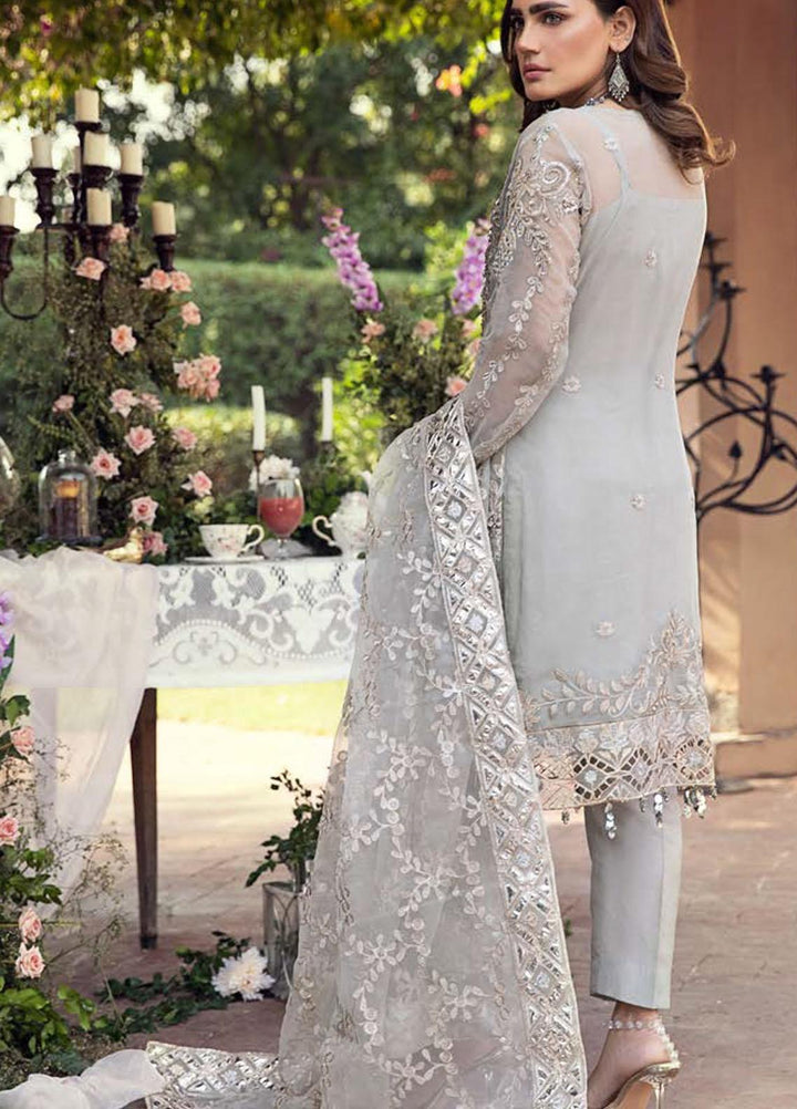 Zeenat by Zebtan Embroidered Organza Suits Unstitched 3 Piece ZBT21-C8 ZN-04 - Luxury Collection