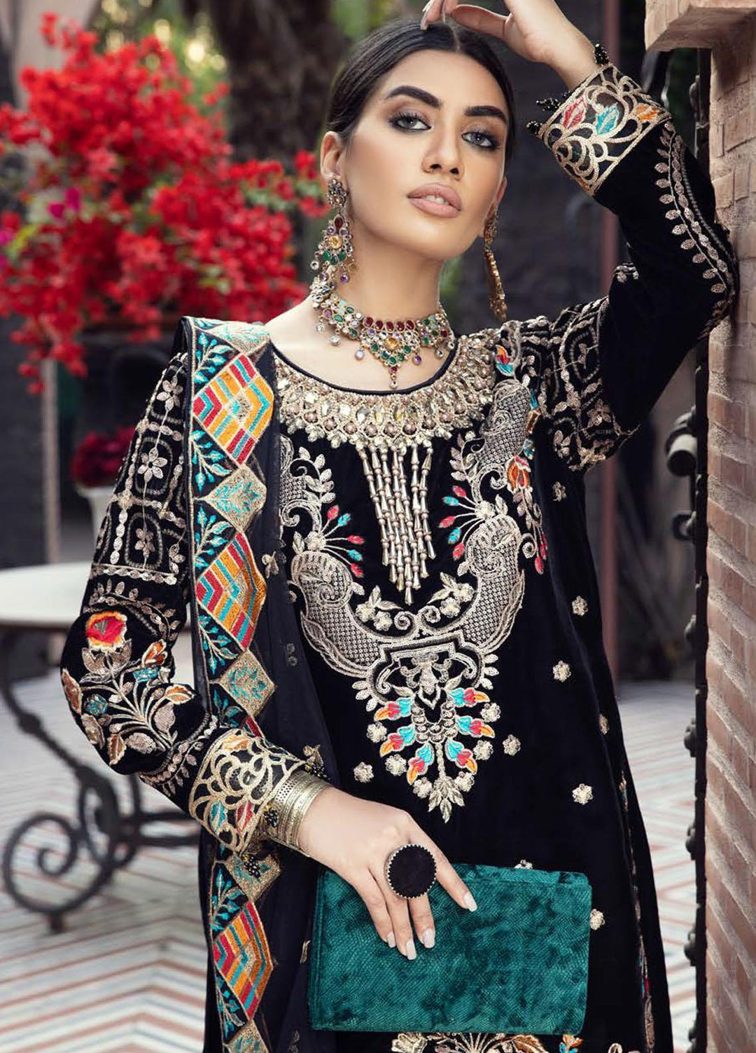 Zeenat by Zebtan Embroidered Velvet Suits Unstitched 3 Piece ZBT21-C8 ZN-06 - Luxury Collection