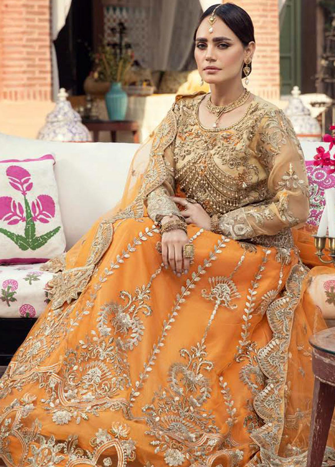Zeenat by Zebtan Embroidered Organza Suits Unstitched 3 Piece ZBT21-C8 ZN-08 - Luxury Collection