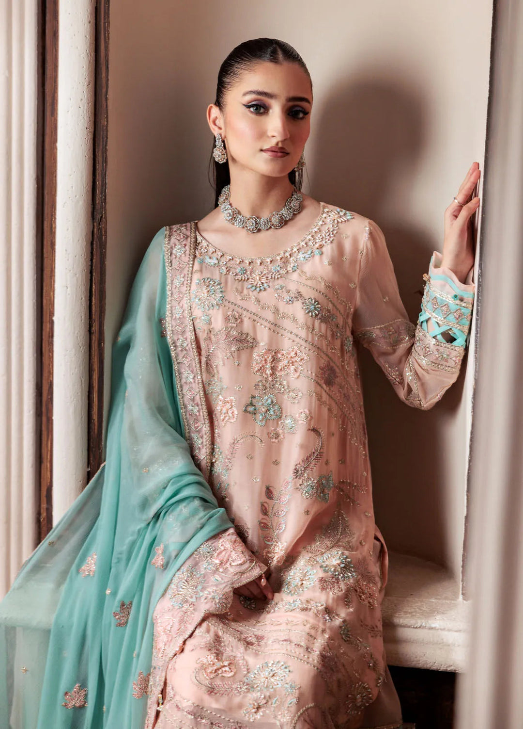 Zeenat by Zebtan Embroidered Chiffon Suits Unstitched 3 Piece ZBT24Z ZN 03 Khushbu - Formals Collection