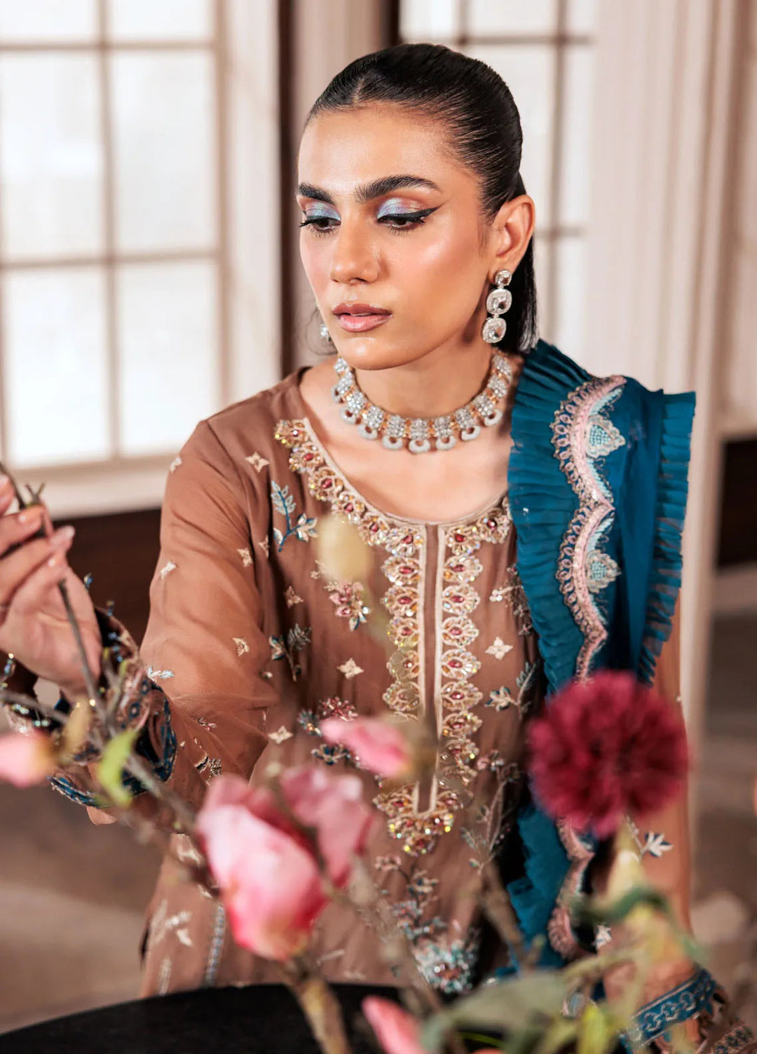 Zeenat by Zebtan Embroidered Chiffon Suits Unstitched 3 Piece ZBT24Z ZN 04 Jhalak - Formals Collection