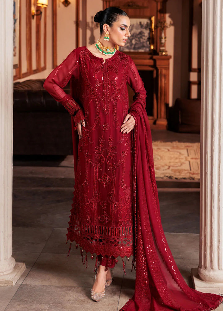 Zeenat by Zebtan Embroidered Chiffon Suits Unstitched 3 Piece ZBT24Z ZN 08 Gulab - Formals Collection