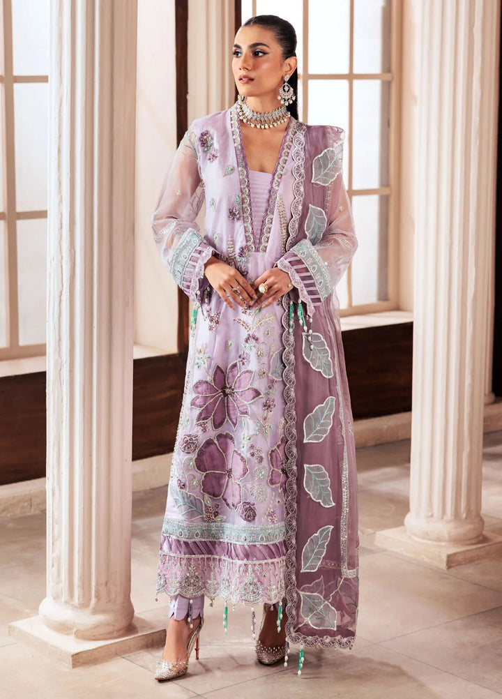 Zeenat by Zebtan Embroidered Organza Suits Unstitched 3 Piece ZBT24Z ZN 02 Noor - Formals Collection