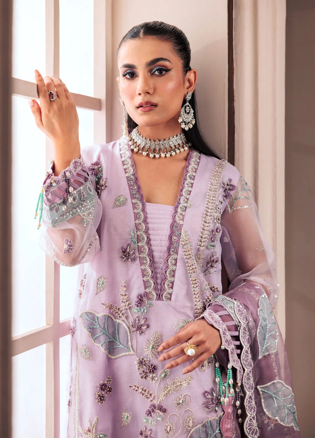 Zeenat by Zebtan Embroidered Organza Suits Unstitched 3 Piece ZBT24Z ZN 02 Noor - Formals Collection