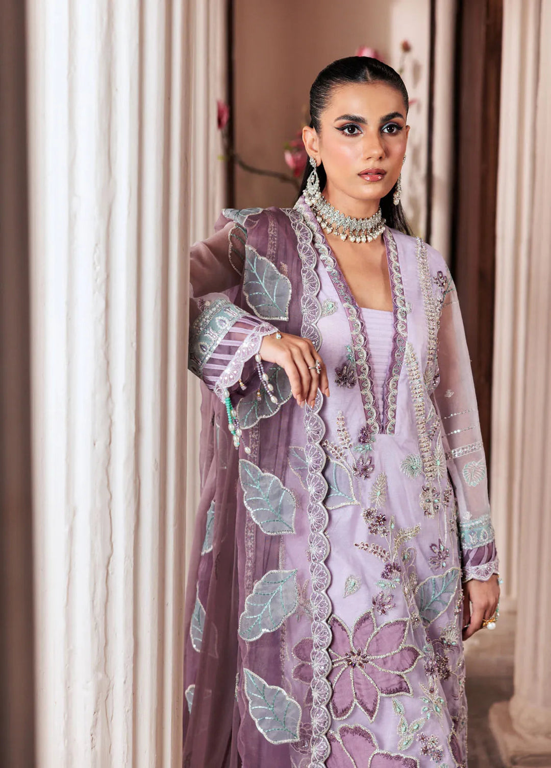 Zeenat by Zebtan Embroidered Organza Suits Unstitched 3 Piece ZBT24Z ZN 02 Noor - Formals Collection