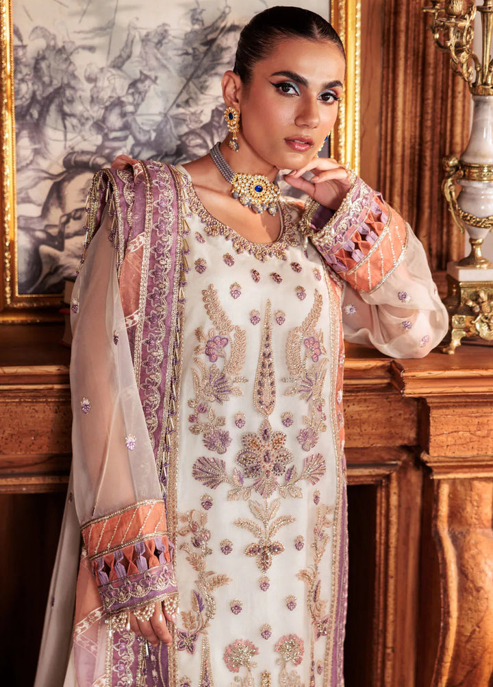 Zeenat by Zebtan Embroidered Organza Suits Unstitched 3 Piece ZBT24Z ZN 07 Ronaq - Formals Collection