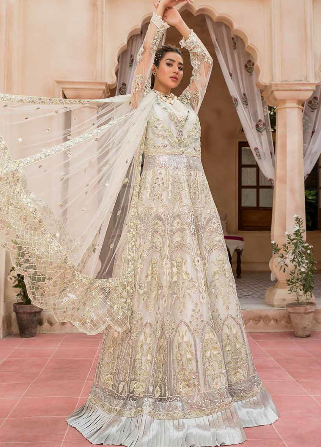 Zeenat by Zebtan Embroidered Net Suits Unstitched 3 Piece ZBT22-Z11 ZN-01 - Luxury Collection