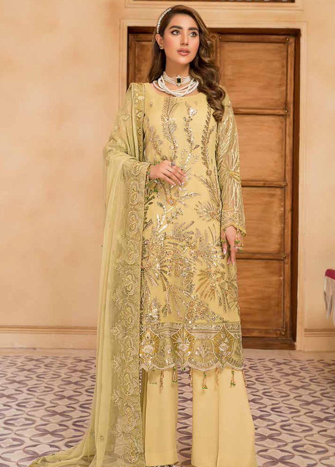 Zeenat by Zebtan Embroidered Organza Suits Unstitched 3 Piece ZBT22-Z11 ZN-02 - Luxury Collection