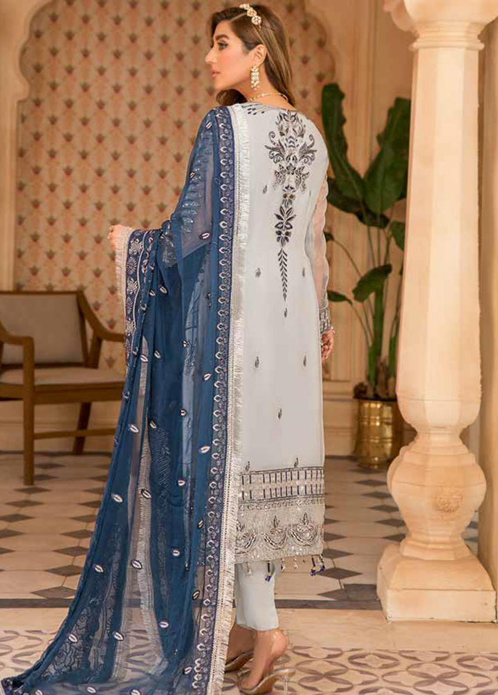 Zeenat by Zebtan Embroidered Organza Suits Unstitched 3 Piece ZBT22-Z11 ZN-03 - Luxury Collection