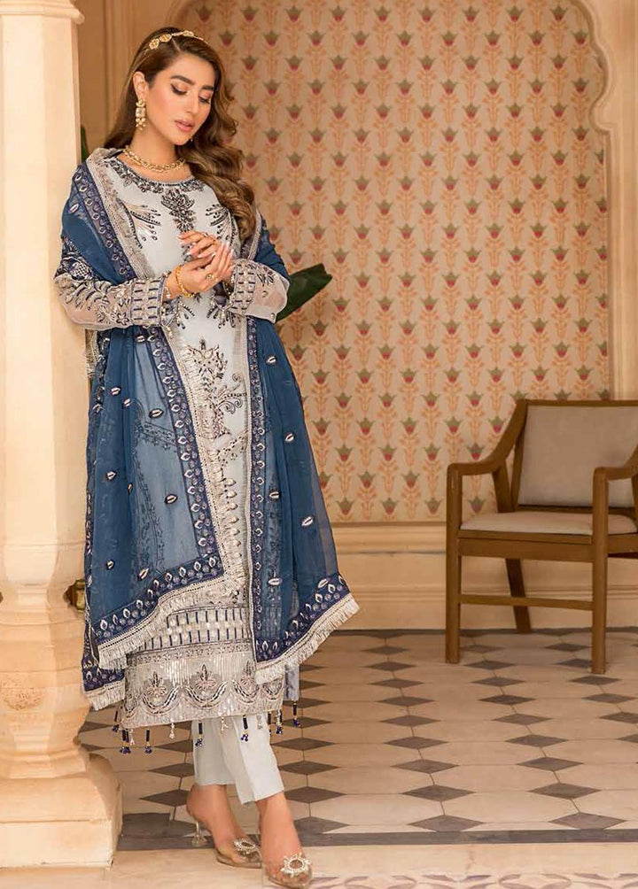 Zeenat by Zebtan Embroidered Organza Suits Unstitched 3 Piece ZBT22-Z11 ZN-03 - Luxury Collection