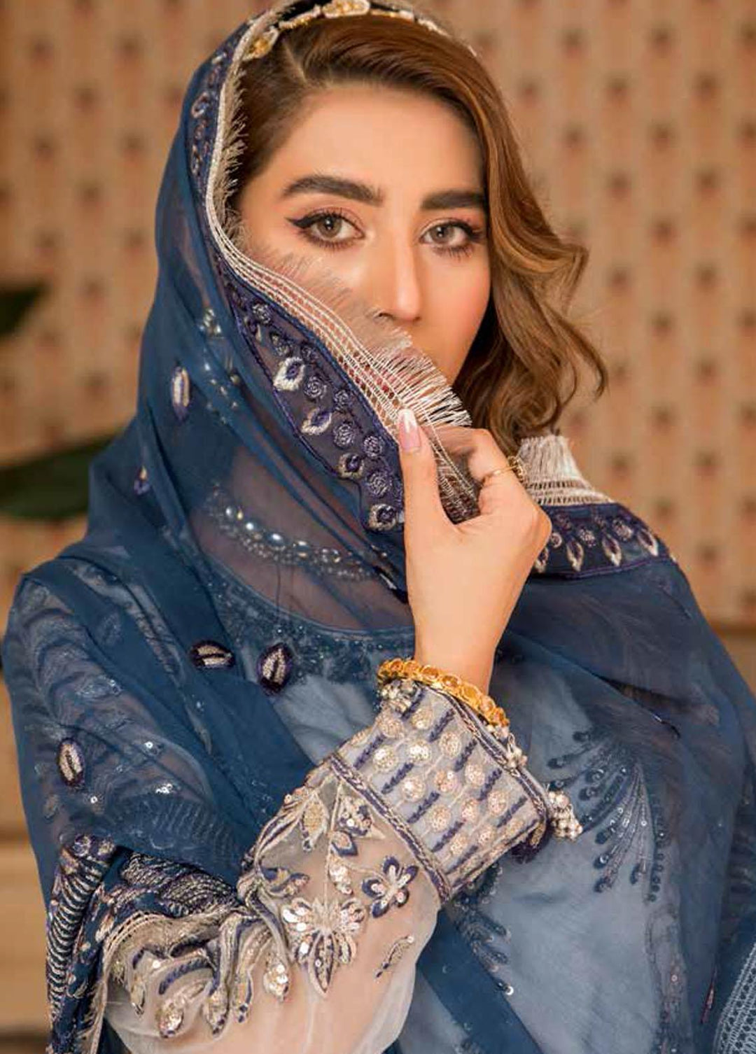 Zeenat by Zebtan Embroidered Organza Suits Unstitched 3 Piece ZBT22-Z11 ZN-03 - Luxury Collection