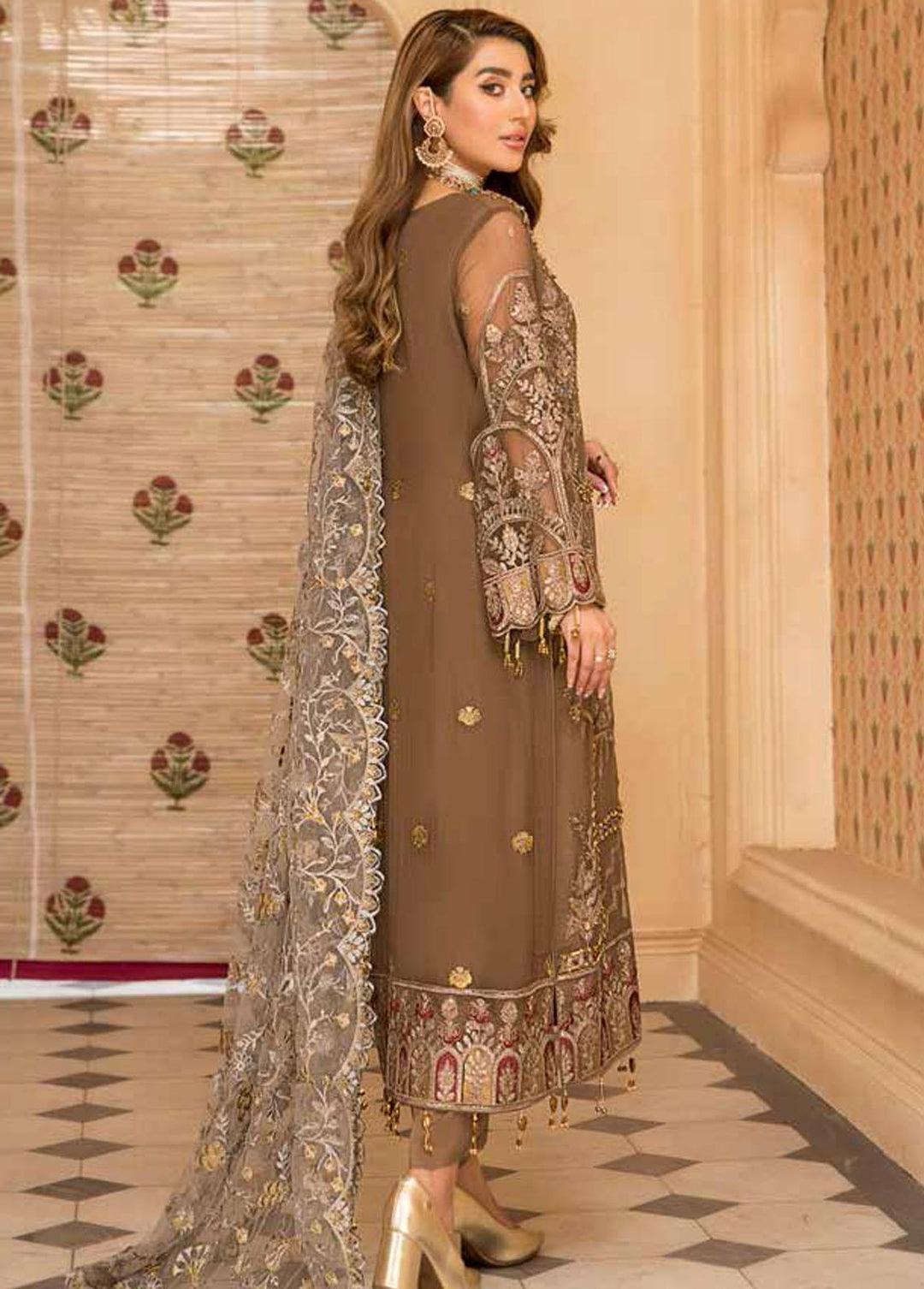 Zeenat by Zebtan Embroidered Chiffon Suits Unstitched 3 Piece ZBT22-Z11 ZN-04 - Luxury Collection