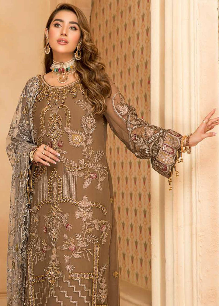 Zeenat by Zebtan Embroidered Chiffon Suits Unstitched 3 Piece ZBT22-Z11 ZN-04 - Luxury Collection