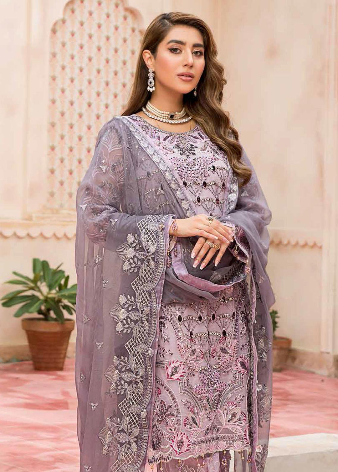 Zeenat by Zebtan Embroidered Organza Suits Unstitched 3 Piece ZBT22-Z11 ZN-05 - Luxury Collection