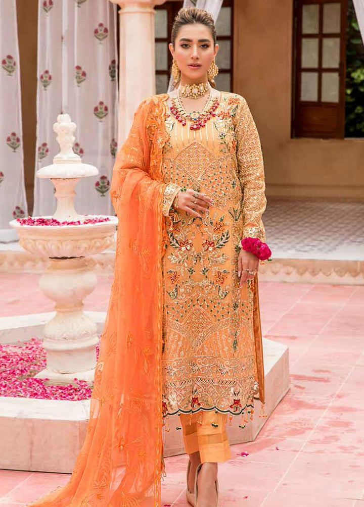 Zeenat by Zebtan Embroidered Organza Suits Unstitched 3 Piece ZBT22-Z11 ZN-06 - Luxury Collection
