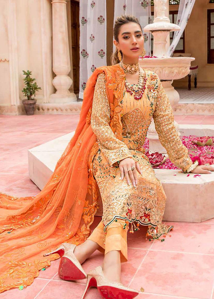 Zeenat by Zebtan Embroidered Organza Suits Unstitched 3 Piece ZBT22-Z11 ZN-06 - Luxury Collection