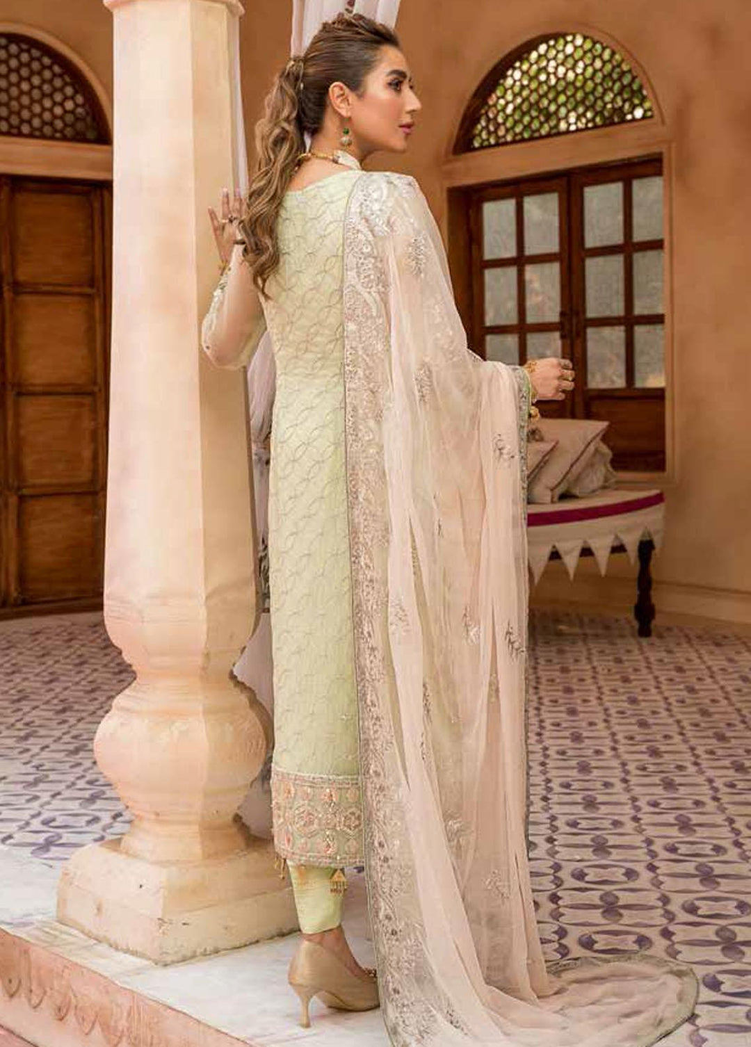 Zeenat by Zebtan Embroidered Chiffon Suits Unstitched 3 Piece ZBT22-Z11 ZN-07 - Luxury Collection